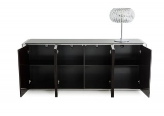 Contemporary Ebony Lacquer Buffet with Four Doors