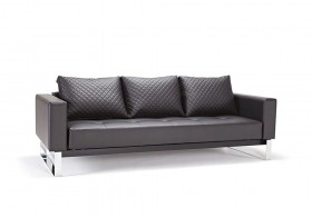 Leather Sofa Bed with Textured Pillow and Color Options