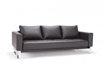 Leather Sofa Bed with Textured Pillow and Color Options Leather Sofa Bed with Textured Pillow and Color Options