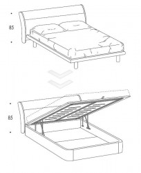 Made in Italy Wood Design Bedroom Furniture with Optional Storage System