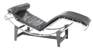 Leatherette Corbusier Chaise with Adjustable Tilt