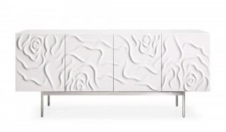 Modern White High Gloss Pattern Buffet