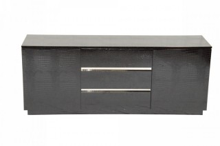 Modern Black Crocodile Lacquer Dining Buffet