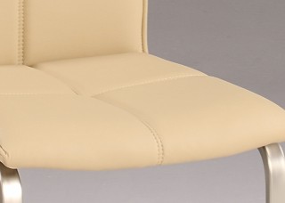 Khaki Upholstered Contemporary Side Chair with Stitched Pattern