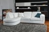 Luxury Leather Curved Corner Sofa with Pillows
