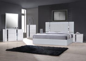 Exotic Wood Modern Contemporary Bedroom Sets with Extra Storage