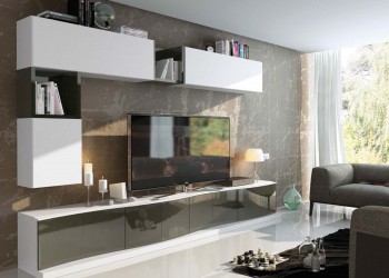 Elite White Wall Unit with Entertainment Center