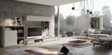 Elegant Matte Stone Walnut Wall Unit Elegant Matte Stone Walnut Wall Unit