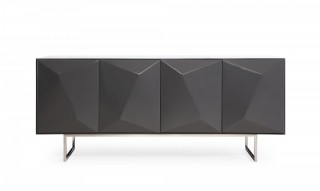 Modern Dark Grey High Gloss Buffet