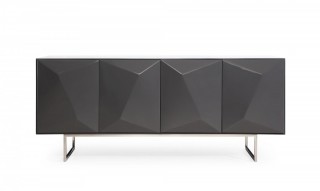 Modern Dark Grey High Gloss Buffet