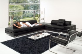 Refined All Real Leather Sectional