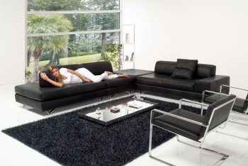 Refined All Real Leather Sectional