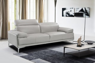 2 PC Malia Top Grain Leather Sofa Set