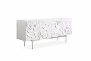 Modern White High Gloss Pattern Buffet