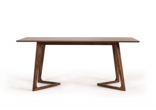 Contemporary Scandinavian Style Walnut Dining Set