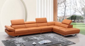 Sophisticated Italian Top Grain Leather Sectional Sofa