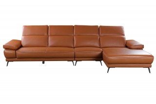 Exquisite Leather Sectional with Chaise