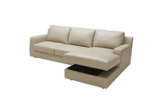 Refined Modern Leather L-shape Sectional