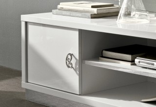 Long White Contemporary TV Stand Base in Lacquers