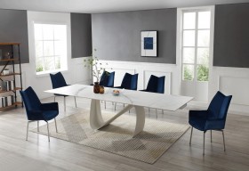 Contemporary Elegantly Styled White Color Dining Room