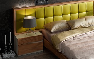 Stylish Wood Platform and Headboard Bed