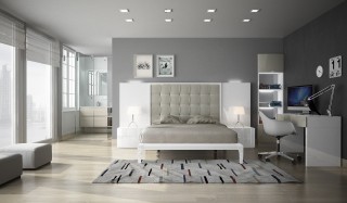 Exclusive Wood Platform Bedroom Sets in High Gloss Lacquer