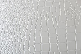 Four Door Contemporary White Crocodile Lacquer Buffet