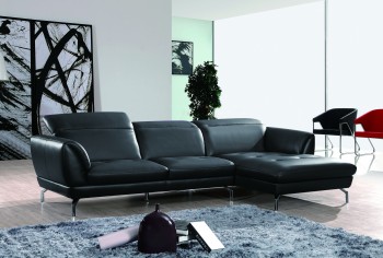 Exotic Half Leather Sectional with Chaise