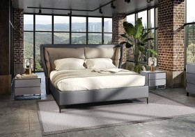 Unique Leather Contemporary Platform Bedroom Sets