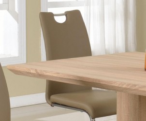 Pedestal Base Light Oak Dining Table