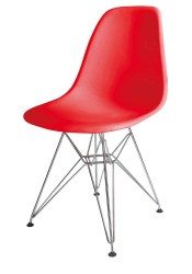 Wired Legs White Side Chair with Hard Plastic Seat in 5 Colors