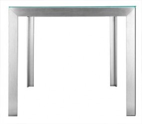 Roman Table with Brushed Steel Legs