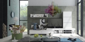 Luxury Matte White Wall Unit