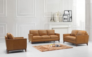 Classic Top Grain Leather Living Room Set