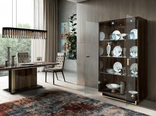 Modern Refined Rectangular Wooden with Fabric Seats Dining Room Furniture