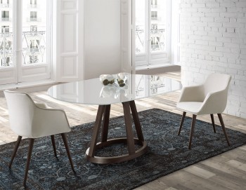 Luxurious Rectangular in Wood Fabric Seats Complete Dining Room Sets