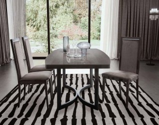 Modern Grey Oak Extendable Dining Table