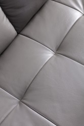 Graceful Curved Sectional Sofa in Leather