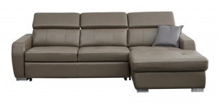 Stylish Sectional with Chrome Legs High Quality Leather