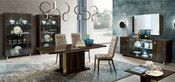 Modern Refined Rectangular Wooden with Fabric Seats Dining Room Furniture