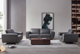 3 PC Classic Italian Leather Living Room Set
