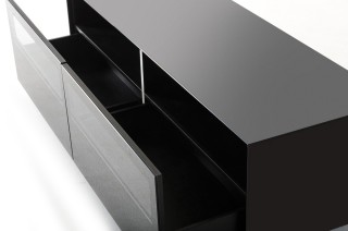 Contemporary Black Satin TV Stand