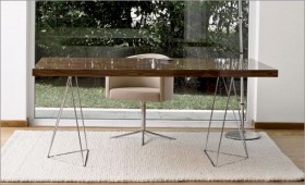 Tropic Dining Table with Chrome Trestles