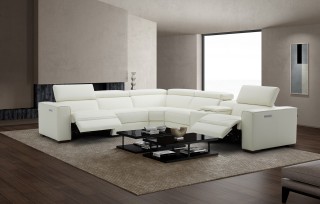 Breathtaking White Sectional with Italian Leather