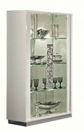 Two Door Curio in White Lacquer for Modern Dining Two Door Curio in White Lacquer for Modern Dining