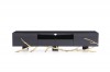 Elegant Black TV Unit with Champagne Gold Stainless Steel Base