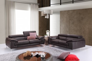 Luxurious Brown Premium Leather Sofa and Loveseat Luxurious Brown Premium Leather Sofa and Loveseat