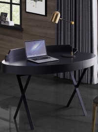 Elegant Grey Lacquer Desk with Metal Legs Elegant Grey Lacquer Desk with Metal Legs