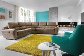Advanced Adjustable Tufted Leather Curved Corner Sofa