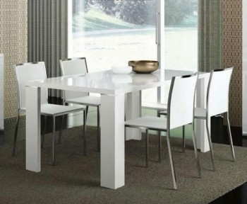 Italian White High Gloss Extendable Dining Table Elegance